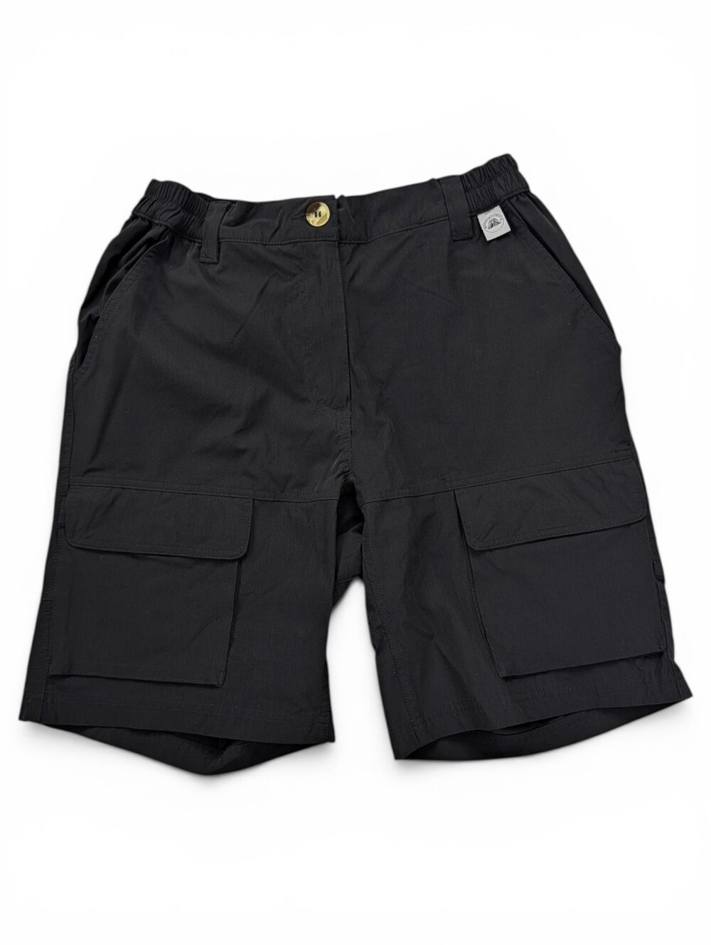 Mapamyumco Black Hiking Shorts Women’s Medium Cargo 6-Pocket Nylon Quick Dry